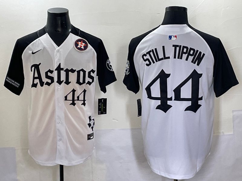 Men 2025 Houston Astros #44 Still Tippin White Black Five generations Joint Name Nike MLB Jersey style 8->houston astros->MLB Jersey